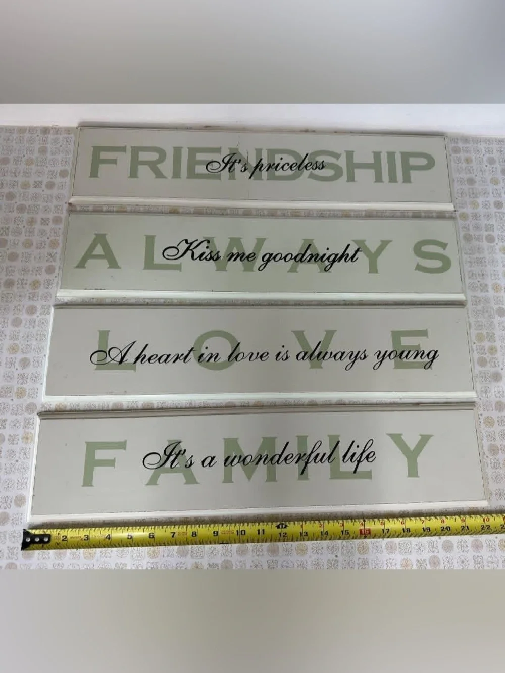 Family & Friendship Wall Plaque Set - Green and Black